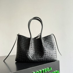 Knockoff Bottega Veneta Pinacoteca Reversible Tote Bag Black Braided Burgundy Replica Clone