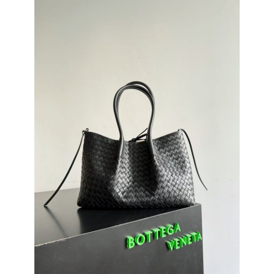 Knockoff Bottega Veneta Pinacoteca Reversible Tote Bag Black Braided Burgundy Replica Clone