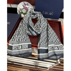 Knockoff Dior Oblique Cashmere Blend Scarf Navy Blue 65 x 185 Replica Clone