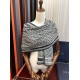 Knockoff Dior Oblique Cashmere Blend Scarf Navy Blue 65 x 185 Replica Clone