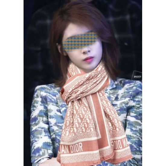 Knockoff Dior Oblique Cashmere Blend Scarf Pink 65 x 185 Replica Clone
