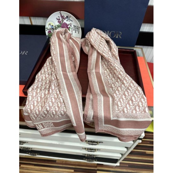 Knockoff Dior Oblique Cashmere Blend Scarf Pink 65 x 185 Replica Clone