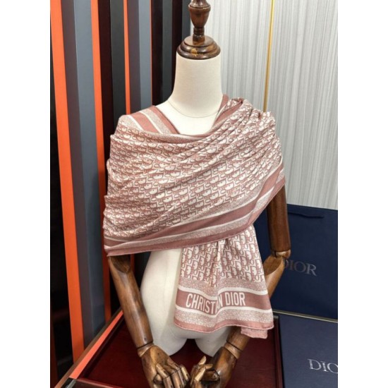 Knockoff Dior Oblique Cashmere Blend Scarf Pink 65 x 185 Replica Clone