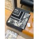 Knockoff Dior Toile de Jouy Sauvage Silk and Cashmere Twill Square Scarf Black 140 x 140 Replica Clone