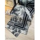 Knockoff Dior Toile de Jouy Sauvage Silk and Cashmere Twill Square Scarf Black 140 x 140 Replica Clone