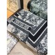 Knockoff Dior Toile de Jouy Sauvage Silk and Cashmere Twill Square Scarf Black 140 x 140 Replica Clone