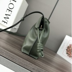 Knockoff Loewe Flamenco Mini Handbag Green Nappa Replica Clone