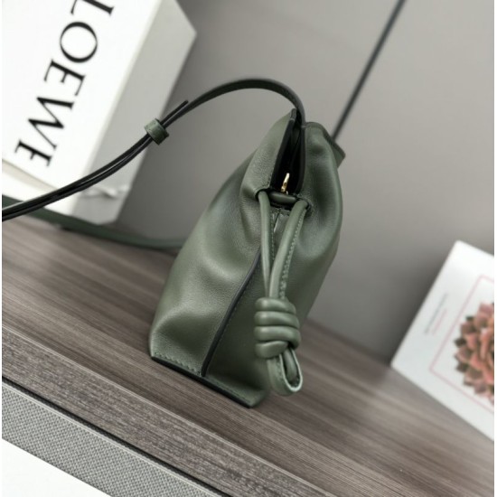 Knockoff Loewe Flamenco Mini Handbag Green Nappa Replica Clone