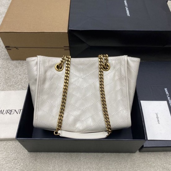 Replica YSL Saint Laurent Niki small tote bag oiled and waxed cowhide beige Fake Cheap Knockoff YSL Saint Laurent Niki small tote bag oiled and waxed cowhide beige Replica Clone