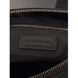 Knockoff Balenciaga Le City Moto small shoulder bag black nylon Replica Clone