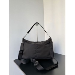 Knockoff Balenciaga Le City Moto medium shoulder bag black nylon Replica Clone