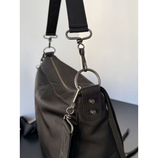 Knockoff Balenciaga Le City Moto medium shoulder bag black nylon Replica Clone