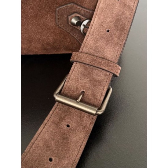 Replica Balenciaga Le City small shoulder bag brown suede Fake Cheap Knockoff Balenciaga Le City small shoulder bag brown suede Replica Clone