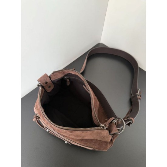 Replica Balenciaga Le City small shoulder bag brown suede Fake Cheap Knockoff Balenciaga Le City small shoulder bag brown suede Replica Clone