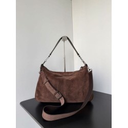 Knockoff Balenciaga Le City medium shoulder bag brown suede Replica Clone