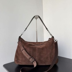 Knockoff Balenciaga Le City medium shoulder bag brown suede Replica Clone