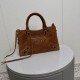 Knockoff Balenciaga Le City medium tote bag camel suede Replica Clone