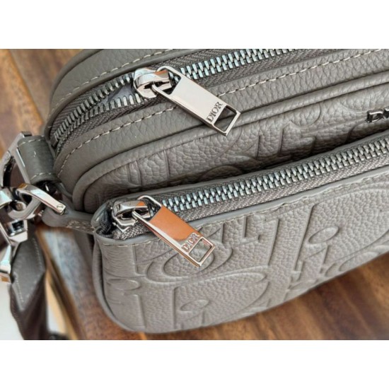 Knockoff Dior Gravity Men's Dior Saddle Triple Pouch gray Replica Clone