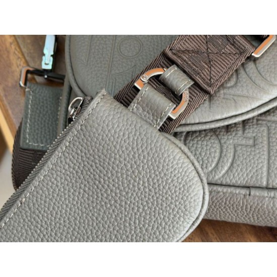 Knockoff Dior Gravity Men's Dior Saddle Triple Pouch gray Replica Clone