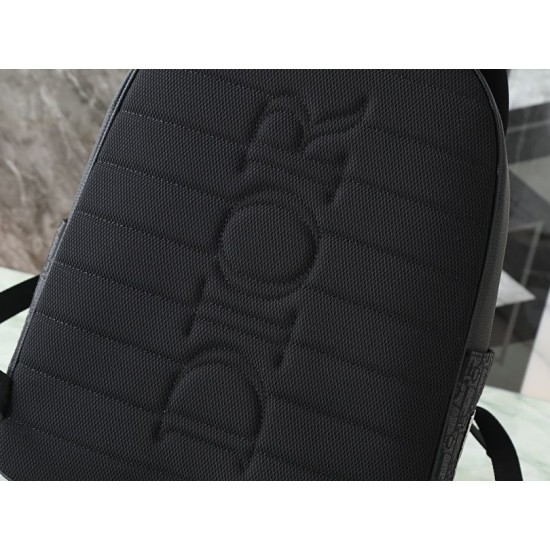 Knockoff Dior Saddle Zip Backpack Dior Oblique jacquard black Replica Clone