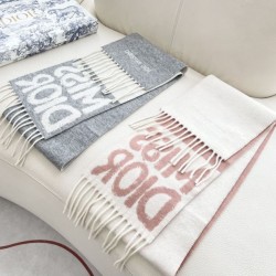 Knockoff Dior Miss Dior Graffiti reversible cashmere scarf gray/ivory 17 x 140 Replica Clone
