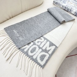 Knockoff Dior Miss Dior Graffiti reversible cashmere scarf gray/ivory 17 x 140 Replica Clone