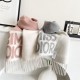 Knockoff Dior Miss Dior Graffiti reversible cashmere scarf gray/pink 17 x 140 Replica Clone