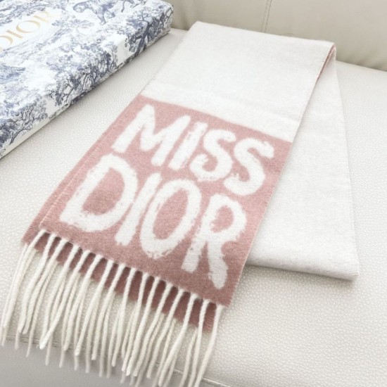 Knockoff Dior Miss Dior Graffiti reversible cashmere scarf gray/pink 17 x 140 Replica Clone