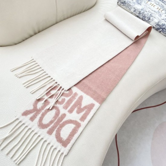 Knockoff Dior Miss Dior Graffiti reversible cashmere scarf gray/pink 17 x 140 Replica Clone