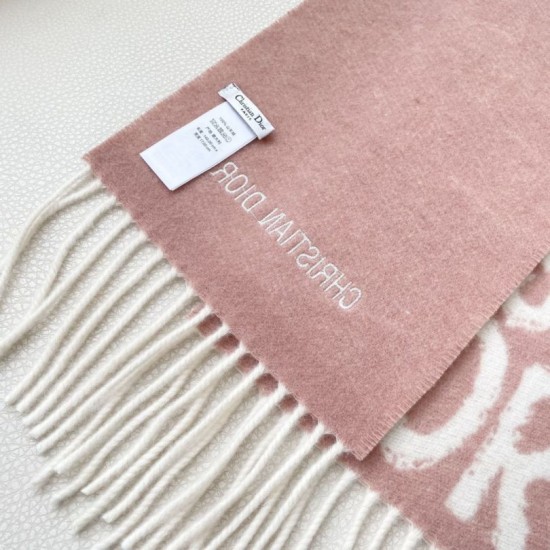 Knockoff Dior Miss Dior Graffiti reversible cashmere scarf gray/pink 17 x 140 Replica Clone