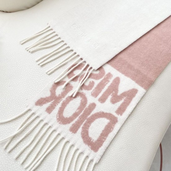 Knockoff Dior Miss Dior Graffiti reversible cashmere scarf gray/pink 17 x 140 Replica Clone