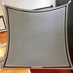 Knockoff Dior Oblique Diortwin reversible square silk and cashmere scarf gray/black 140 x 140 Replica Clone
