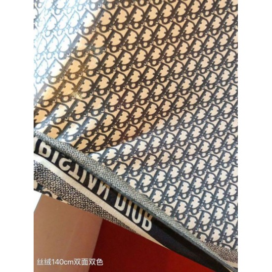 Knockoff Dior Oblique Diortwin reversible square silk and cashmere scarf gray/black 140 x 140 Replica Clone