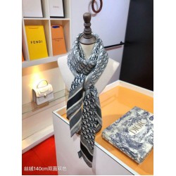 Knockoff Dior Oblique Diortwin reversible square silk and cashmere scarf gray/black 140 x 140 Replica Clone