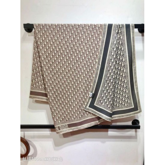 Knockoff Dior Oblique Diortwin reversible square silk and cashmere scarf burgundy/black 140 x 140 Replica Clone