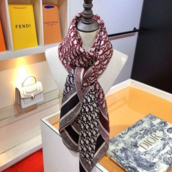 Knockoff Dior Oblique Diortwin reversible square silk and cashmere scarf burgundy/blue 140 x 140 Replica Clone