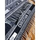 Knockoff Dior Oblique double face scarf ecru/blue cashmere 48 x 200 Replica Clone
