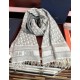 Knockoff Dior Oblique cashmere navy blue/écru fringed scarf 45 x 200 grey Replica Clone