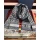 Knockoff Dior Oblique cashmere navy/écru fringed scarf 45 x 200 Blue Replica Clone