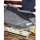 Knockoff Dior Oblique cashmere navy/écru fringed scarf 45 x 200 Blue Replica Clone