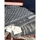 Knockoff Dior Oblique cashmere navy/écru fringed scarf 45 x 200 Blue Replica Clone