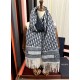 Knockoff Dior Oblique cashmere navy/écru fringed scarf 45 x 200 Blue Replica Clone