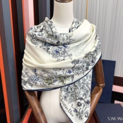 Knockoff Mitzah scarf multicolor silk and cashmere Dior D-Floral 140 x 140 01 Replica Clone