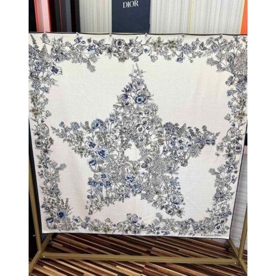 Knockoff Mitzah scarf multicolor silk and cashmere Dior D-Floral 140 x 140 01 Replica Clone