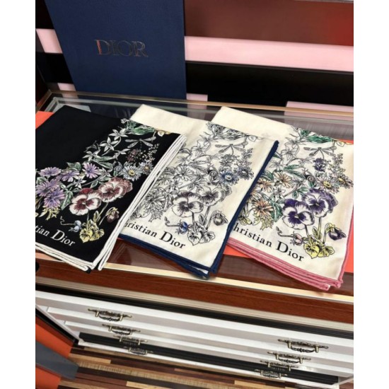 Knockoff Mitzah scarf multicolor silk and cashmere Dior D-Floral 140 x 140 02 Replica Clone