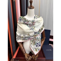 Knockoff Mitzah scarf multicolor silk and cashmere Dior D-Floral 140 x 140 02 Replica Clone