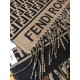 Knockoff Fendi FF scarf black/brown wool and cashmere blend 32 x 200 Replica Clone
