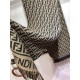 Knockoff Fendi FF scarf black/brown wool and cashmere blend 32 x 200 Replica Clone