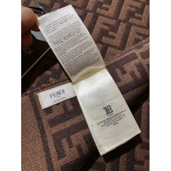 Knockoff Fendi FF wool and cashmere blend scarf burgundy 32 x 200 Replica Clone