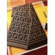 Knockoff Wool blend scarf with Fendi FF logo inlay brown 42 x 180 Replica Clone